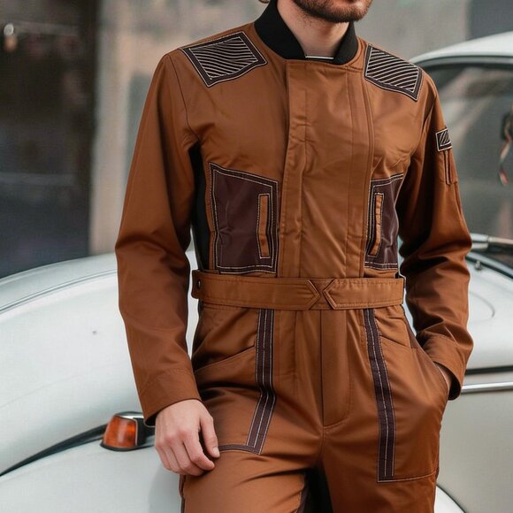 no brand Other - Men's Brown Lightweight Utility Jumpsuit in XL NWOT